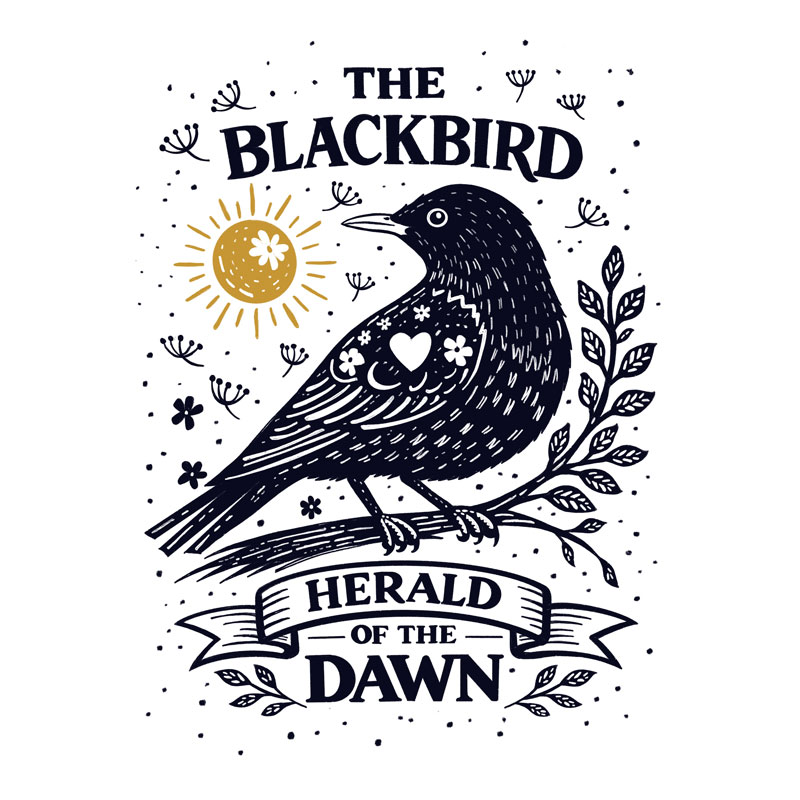Magpie bird folklore illustration artwork by Sarah Medway